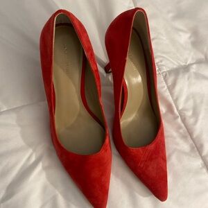 Red Ann Taylor Suede heels